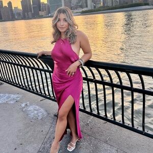 Hello Molly Fuchsia Backless Dress